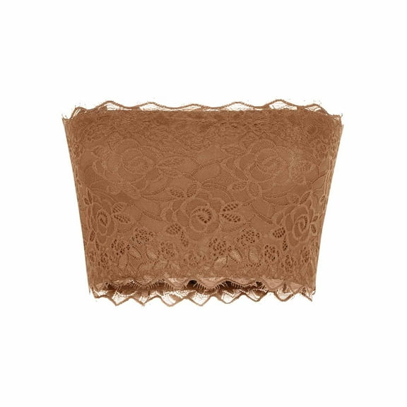 Xucatan Floral Lace Tube Top Bras For Women Bandeau Strapless Bras Seamless Stretchy Chest Wrap Christmas gifts