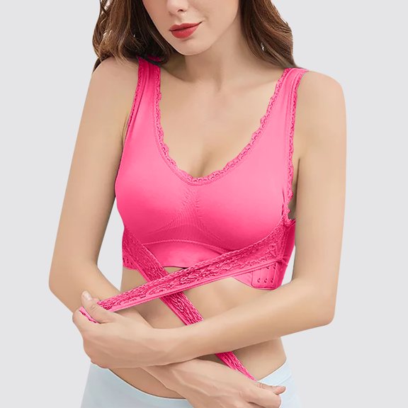 Xucatan Front Closure Bra for women Wireless Seamless Comfortable Full Coverage Front Buckle Pull-up Support,Gather Together with Non-Slip Gift