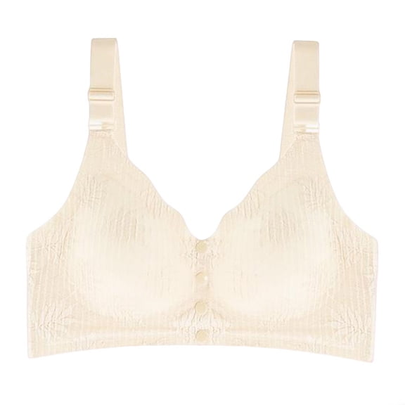 Xucatan Front Closure Bras for Women Seamless No Underwire Plus Size Mesh Neck Bralettes Supportive Wireless Daisy Comfort Tshirt Bra Christmas gifts