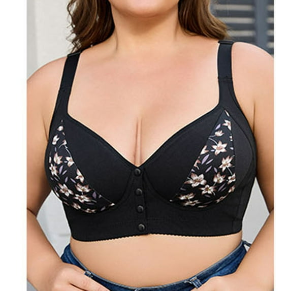 Xucatan Full Coverage Bras for Women, Wirefree Front Closure Leopard Bra, Lightly Lined Demi Cup ABCDEFG Cup, Breathable Seamless Daily Fit Gift