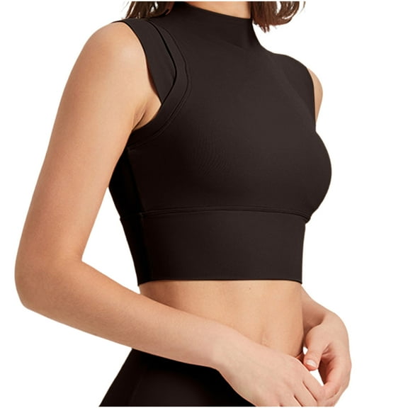 Xucatan High Neck Sports Christmas gifts Bra for Women Longline Full Coverage Sports Bras Medium Impact Padded Workout Crop Tops for Yoga Gym