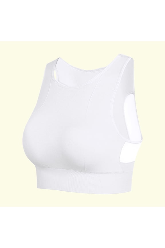 High Neck Sports Christmas gifts Bra for Women Longline Full Coverage Sports Bras Medium Impact Padded Workout Crop Tops for Yoga Gym