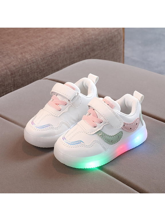 Light Up Toddler Boys Girls Shoes LED Flashing Lightweight Tennis Walking Sneakers for Toddler and Little Kid Sneakers Rubber Sole Gift