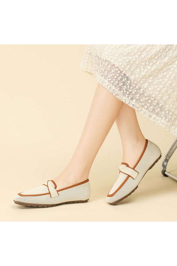 Loafers for Women, Womens Flats Comfortable Penny Loafers,Casual Dressy Shoes, Breathable Knit Business Office Work Walking Flat Penny Shoes for Walking, Driving, Dressy Gift