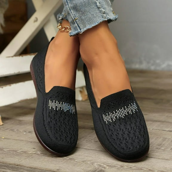 Xucatan Loafers for Women, Womens Flats Comfortable Penny Loafers,Casual Dressy Shoes, Breathable Knit Business Office Work Walking Flat Penny Shoes for Walking, Driving, Dressy Gift