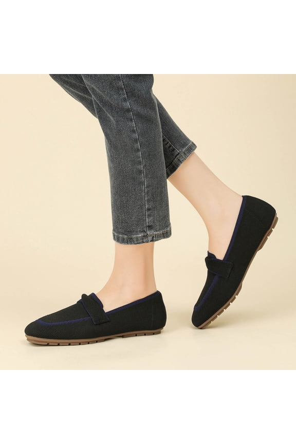 Loafers for Women, Womens Flats Comfortable Penny Loafers,Casual Dressy Shoes, Breathable Knit Business Office Work Walking Flat Penny Shoes for Walking, Driving, Dressy Gift
