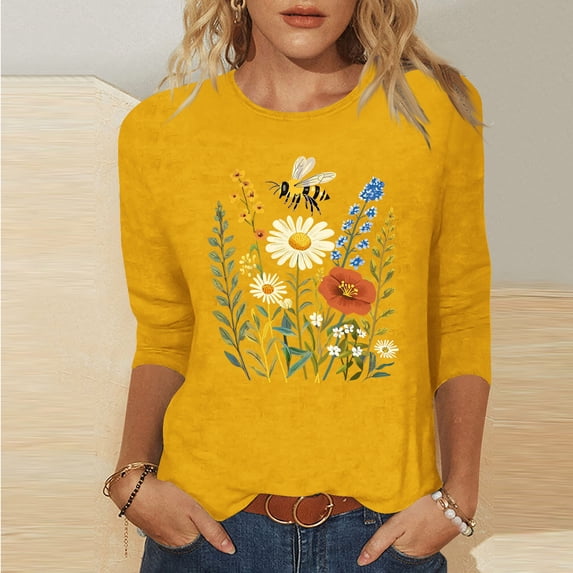 Xucatan Long Sleeve Shirt for Women - Soft Crewneck Casual Graphic Fashion Clothes Tshirts Cute Outfits Vacation Tops Gift