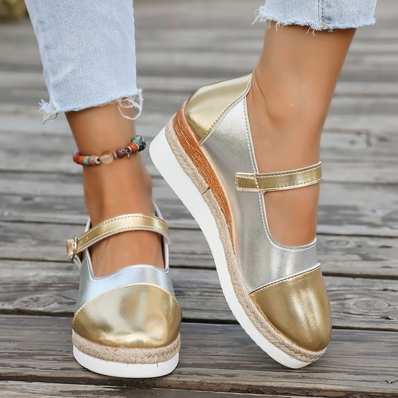 Xucatan Mary Jane Espadrilles for Women Woven Platform Wedges Sneakerina Ballet Comfy Causal Fashion Sandals Cute Shoes Gifts Summer Beach Gift