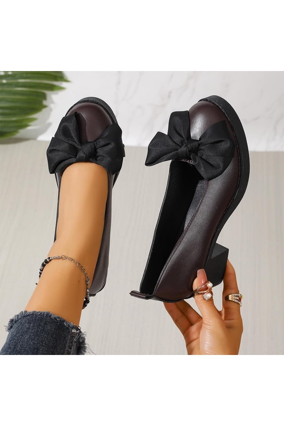 Mary Jane Heels for Women Bow Victorian Style Platform High Heels Kawaii Shoes Dress Round Toe Pumps Gift