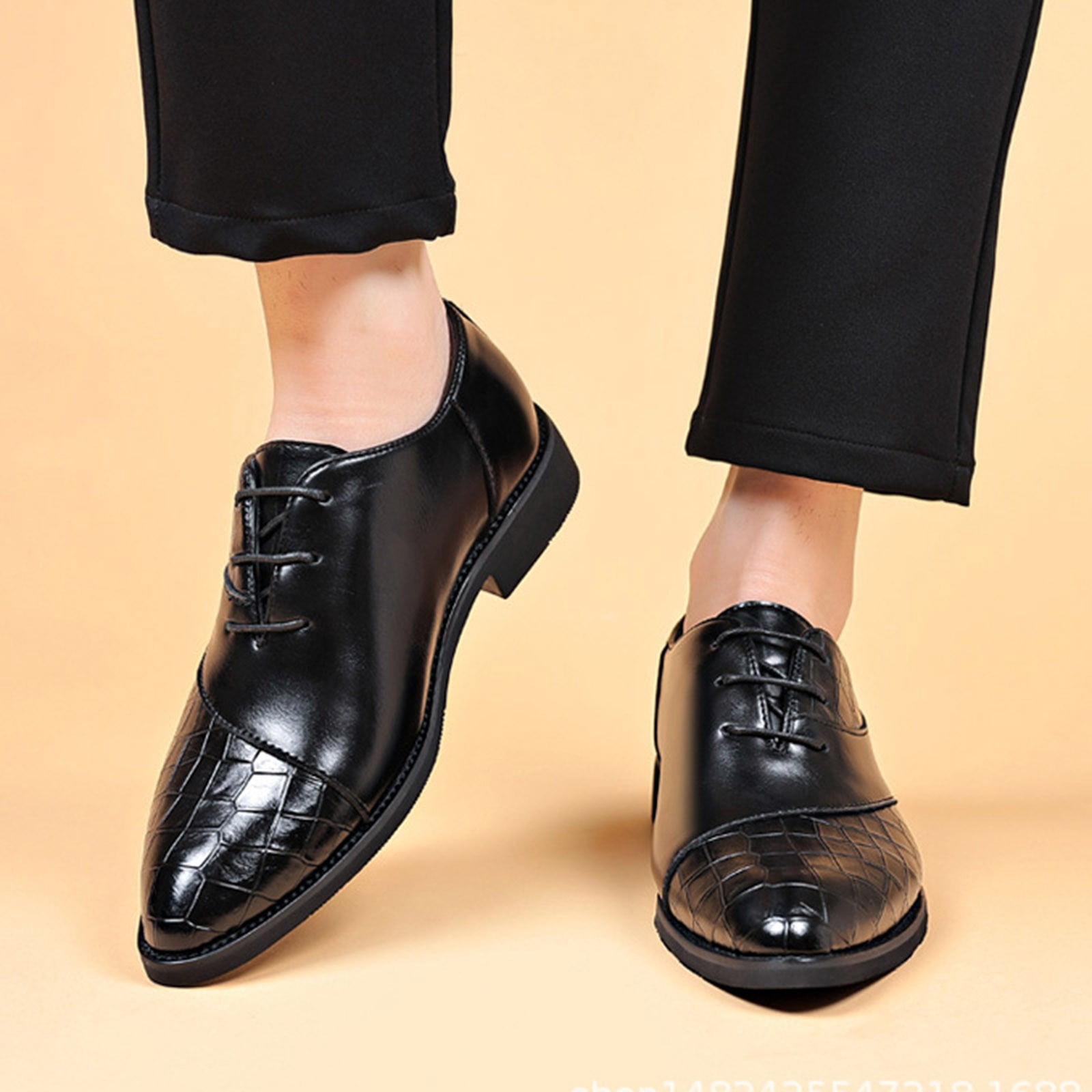 Men's Formal Oxford Comfortable Dress Lace-up Fashion Shoes - Business Wingtip Lace Up Leather Shoes with Classic and Modern Designs Gift