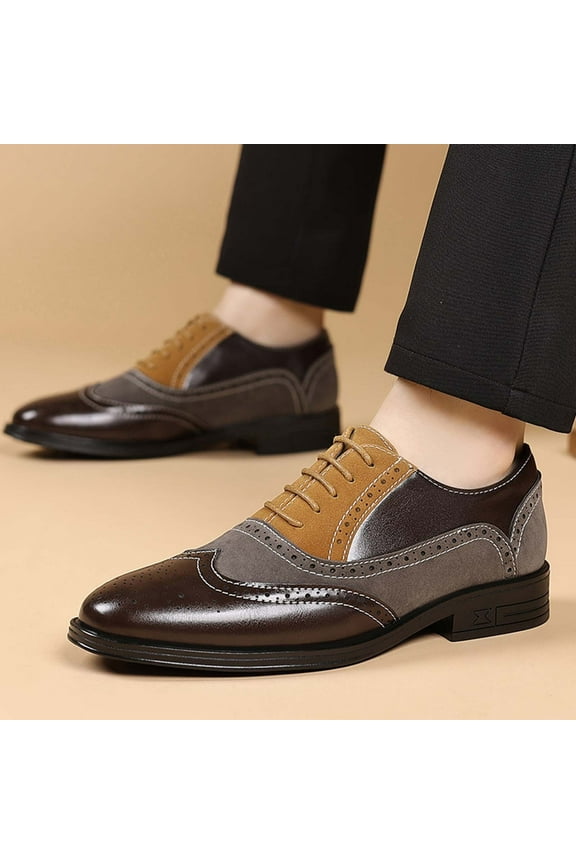 Men's Formal Oxford Comfortable Dress Lace-up Fashion Shoes - Business Wingtip Lace Up Leather Shoes with Classic and Modern Designs Gift