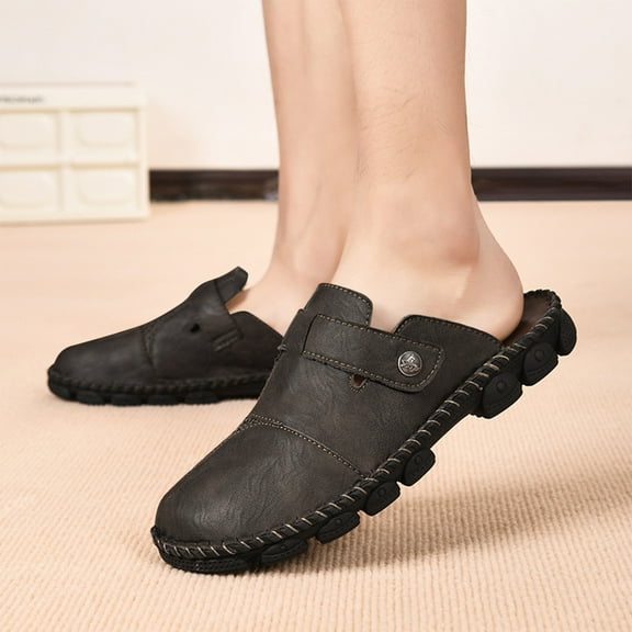 Xucatan Men's Leather Open Back Anti-Fatigue Rocker Bottom Promotes Forward Foot Motion Premium Uppers for Long-Lasting Wear Gift