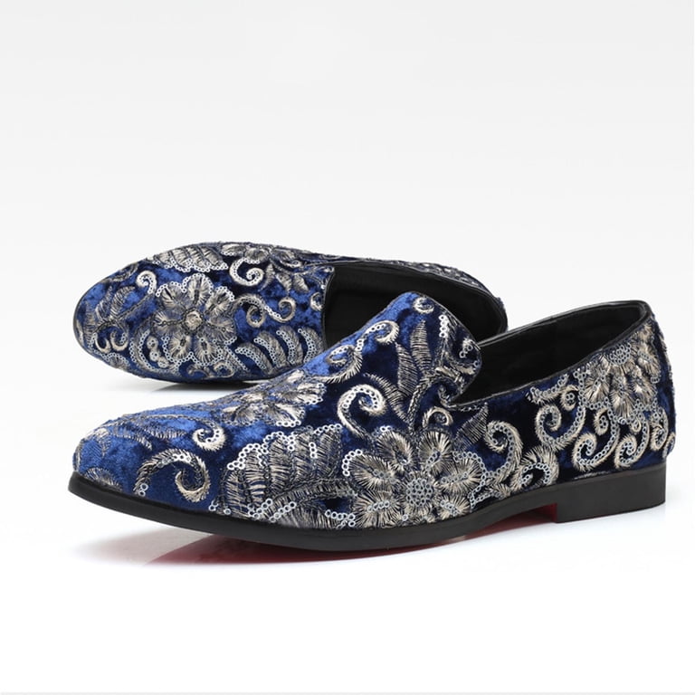 Xucatan Mens Dress Loafers Slip On Shoes Glitter Wedding  display picture 2