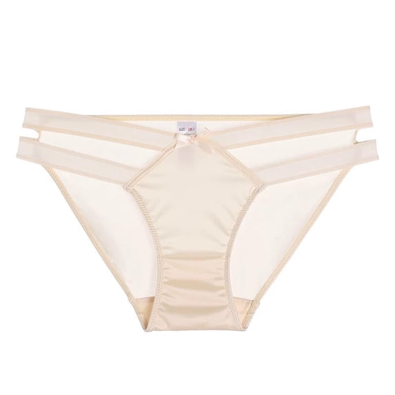 Xucatan Mesh Floral Embroidered Low Waist Panties for Women, Sheer Stretchy Ladies Underwear, Breathable Hip Lifting Elastic Thongs, See Through Feminine Briefs, Casual Daily with Cropped Style Gift