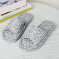 thumbnail image 1 of Xucatan Open Toe House Slippers for Women, Soft Cotton-Linen & Velvet Indoor Slippers, Foldable Travel Slippers for Hotel Airplane Spa, Machine Washable Comfort Slippers Gift, 1 of 5