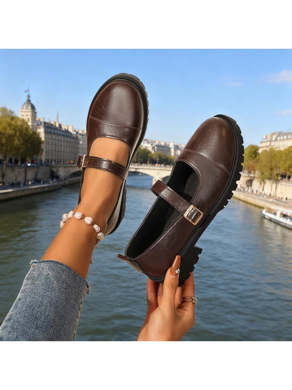 Platform Loafers for Women Slip On Chunky Heel Lug Sole Shoes Business Work Dressy Loafers Gift
