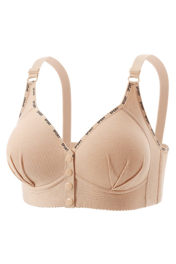 Plus Size Front Closure Bra, Wireless Push Up Breathable Bra, Seamless Ice Silk Everyday Bras, Lightly Lined T Shirt Bra Gift