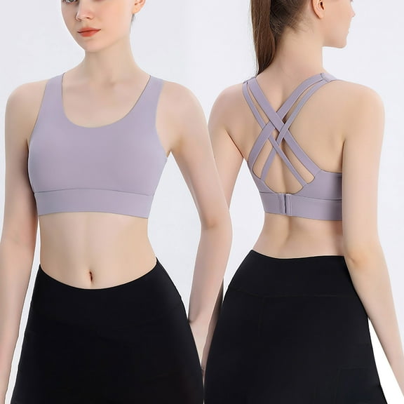 Xucatan Plus Size High Christmas gifts Impact Sports Bra for Women Molded Cup Back Closure High Support Womens Sports Bras Criss-Cross Back Wo