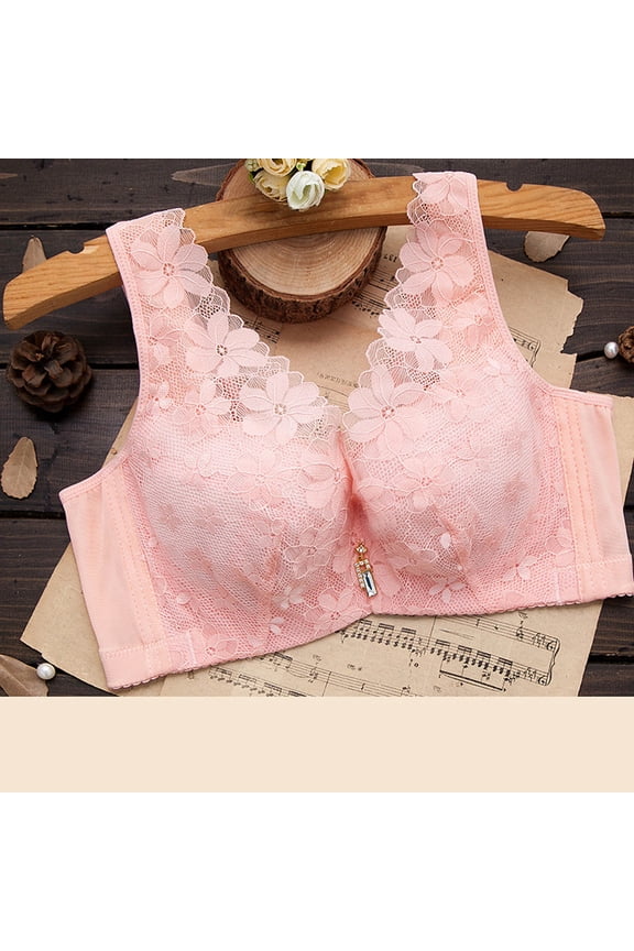 Push up Bra for Women Plus Size Comfort Rose Bra Curvy Couture womens Luxe Lace Wire Free Bra Gift