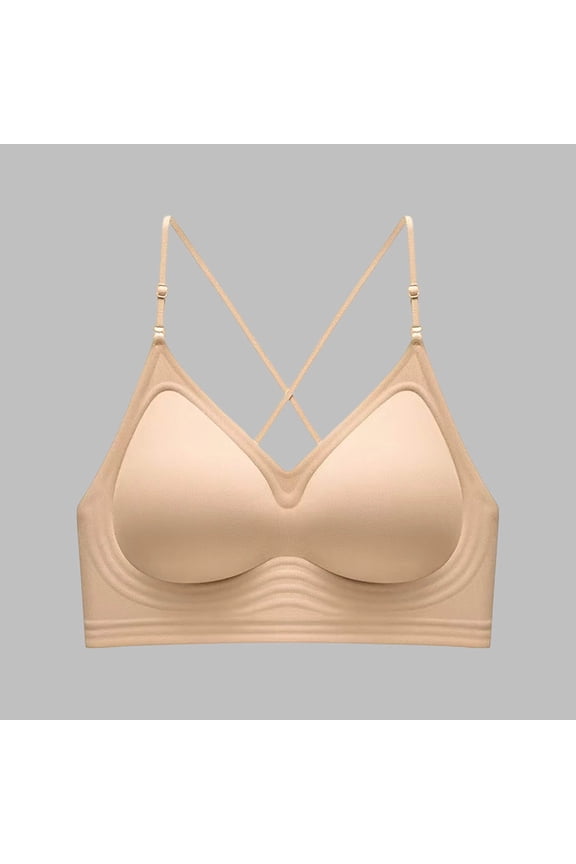 Seamless Bra for Women Crossover Back Wireless Breathable Comfort Everyday Bras with Adjustable Straps Gift