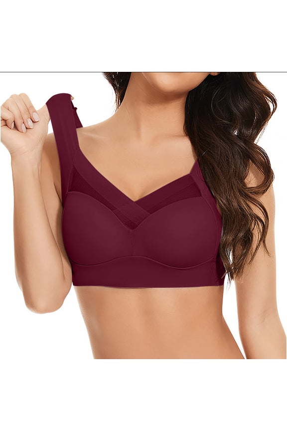 Seamless Powerful Wireless Push Up Bra Lift Full-Figure Posture Correcting Bra Ice Silk Anti Sagging Bra Gift