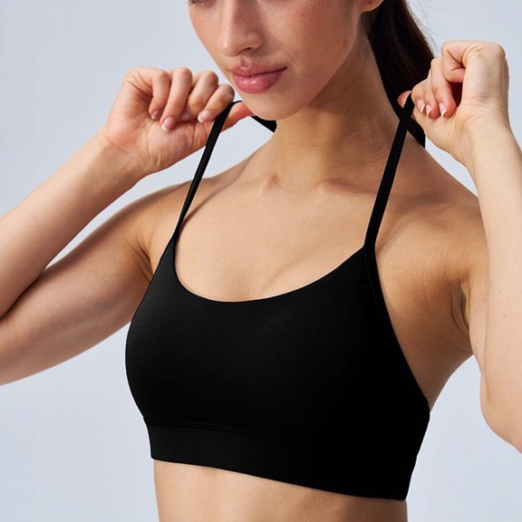Xucatan Sports Bras for Women, Medium Impact Wirefree Padded Bra Workout Crop Top Longline Sports Bra Push up Wireless Sleep T-Shirt Everyday Bra Gift
