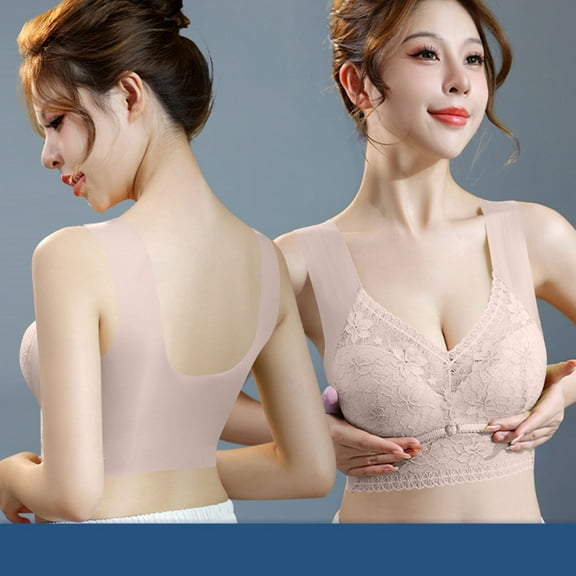 Xucatan Sports Bras for Women Push Up Seamless High Support Posture Correcting Bra for Seniors Plus Size No Underwire Bras Gift