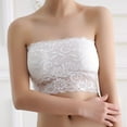 thumbnail image 1 of Xucatan Strapless Bandeau Bra for Women Wireless Lace Floral Bralettes Stretchy Chest Wrap Non Padded Tube Top Seamless Bras for Women Gift, 1 of 6