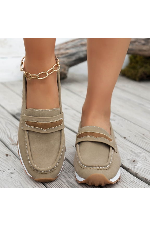 Suede Loafers Flats for Women, Women's Loafers Suede Loafer Slip-on Penny, Leather Driving Comfortable Dress Ladies Loafers Casual Office Work Shoes Gift