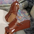 thumbnail image 1 of Xucatan Summer Wedge Slippers for Women, Shiny Metallic Slide Sandals, Cushioned Footbed for All Day Comfort Gift, 1 of 9