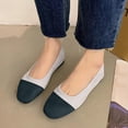 thumbnail image 1 of Xucatan Trendy Women's Color-Block Canvas Flats with Contrast Toe, Slip-On Round Toe Loafers with Cushioned Insole, Non-Slip Outsole Lightweight Walking Shoes for Daily Spring Summer Wear Gift, 1 of 4