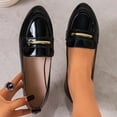 thumbnail image 1 of Xucatan Trendy Women's Gold Bar Embellished Patent Leather Flats, Slip-On Loafers with Breathable Lining, Padded Insole Lightweight Walking Shoes for Daily Spring Summer Work Wear Gift, 1 of 9