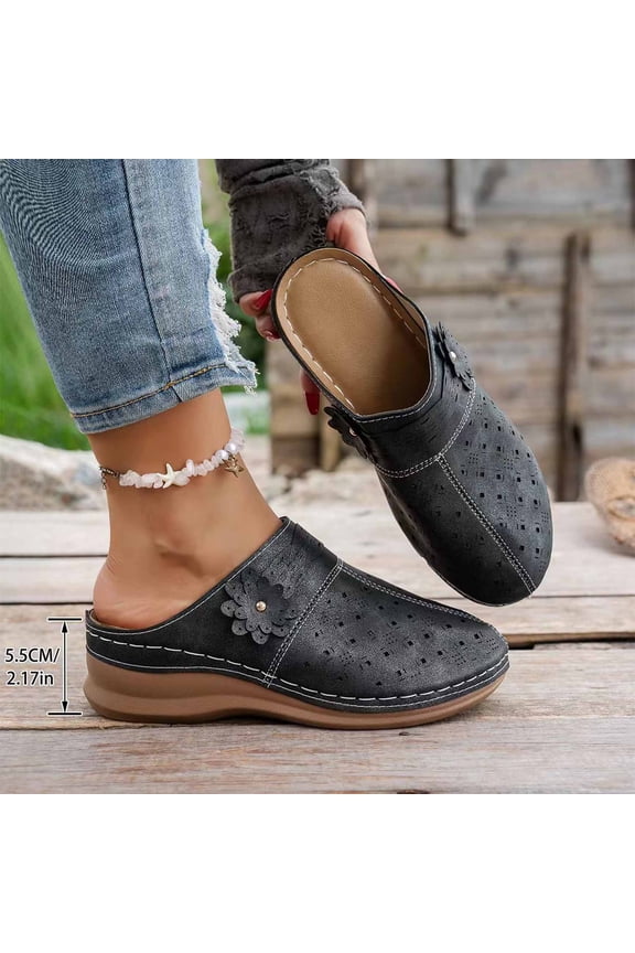 Trendy Women's Rhinestone Studded Wedge Sandals, Breathable Open Toe Slip-On Mules with Padded Insole, Textured Outsole Comfortable Walking Shoes for Spring Summer Daily Outfits Gift