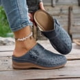 thumbnail image 1 of Xucatan Trendy Women's Rhinestone Studded Wedge Sandals, Breathable Open Toe Slip-On Mules with Padded Insole, Textured Outsole Comfortable Walking Shoes for Spring Summer Daily Outfits Gift, 1 of 6