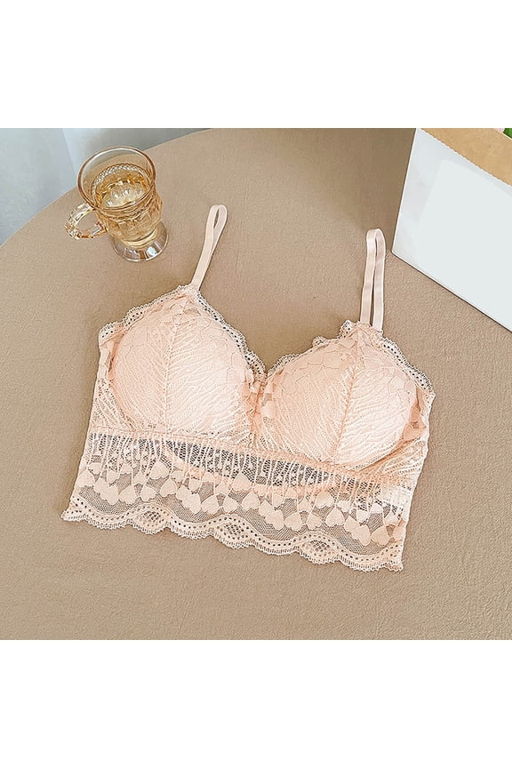 Triangle Bralette for Women, Floral Embroidered Bandeau Tube Top with Built-in Pads, Wirefree Camisole Crop Top for Daily, Lightly Lined Demi Cup Gift