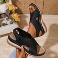 thumbnail image 1 of Xucatan Wedge Sandals for Women, Perforated Crisscross Strap Heels with Hook Loop Closure, Plus Size Casual Comfort Footwear, Breathable Design for Summer Beach Walking Gift, 1 of 9