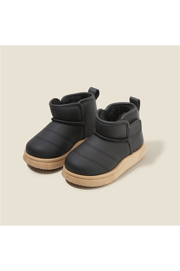 Winter Boots for Toddler Boots for boys Soft Warm Toddler Plush Lining Snow Boots Soft Sole Non-Slip Walking Shoes Outdoor Faux Fur Booties Gift