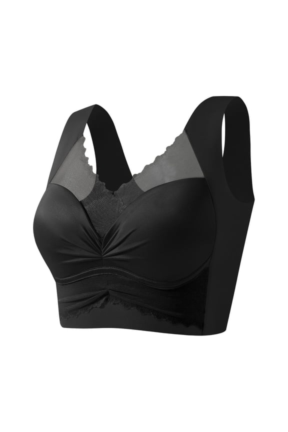 Wireless Bras for Women, Floral Embroidered 3D Push Up Breathable Design, Solid Color Tank Top Style, Seamless Everyday Support for Fashion Gift