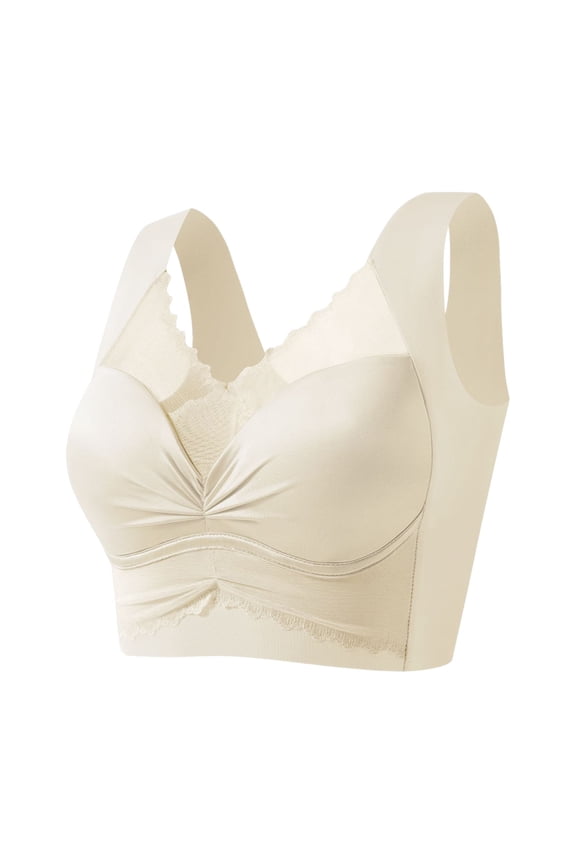 Wireless Bras for Women, Floral Embroidered 3D Push Up Breathable Design, Solid Color Tank Top Style, Seamless Everyday Support for Fashion Gift