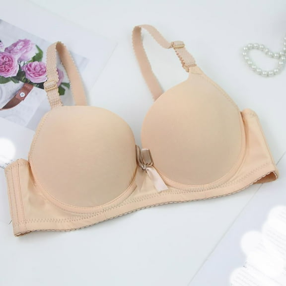 Xucatan Wireless Bras for Women Push Up Bra Full Coverage Molded Spacer Underwire T-Shirt Bra Back Closure Soft Bra Sets Gift