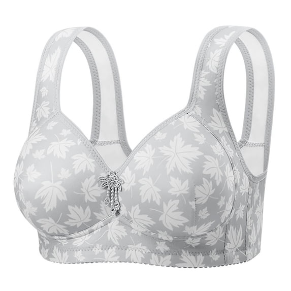Xucatan Wireless Full-Figure Bras for Women, Seamless Ice Silk Smooth Lightly Lined, Rimless Gathering Adjustable Strap, Breathable Soft Stretch Plus Size Comfort Fit Gift