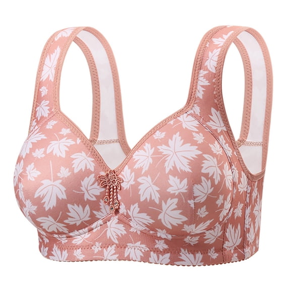 Xucatan Wireless Full-Figure Bras for Women, Seamless Ice Silk Smooth Lightly Lined, Rimless Gathering Adjustable Strap, Breathable Soft Stretch Plus Size Comfort Fit Gift