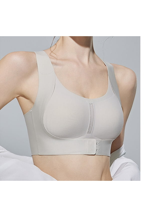 Wireless Sport Bras for Women Front Closure Full Coverage Post Surgery Compression Back Smoothing Comfort Adjustable Gift