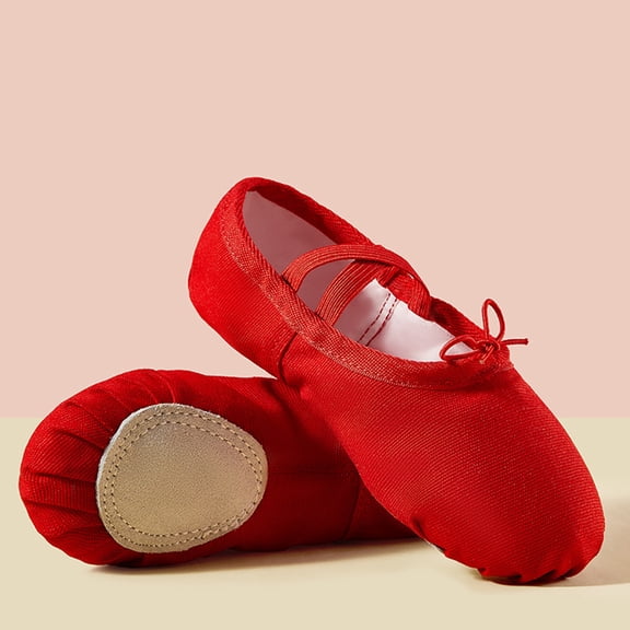 Xucatan Women Canvas Ballet Slippers Dance Highly Stretch Shoes Adult Practice Yoga Flat Belly Shoes Gift