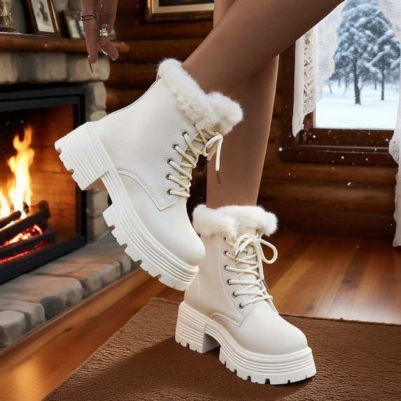 Xucatan Women Versatile Cool Eye Catching Edge Thick Soled Snow Boots Fall Winter Style Comfortable Height Enhancing Short Boots Gift