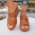 thumbnail image 1 of Xucatan Women's Adjustable Strap Wedge Sandals, Open Toe Platform Mules, Cushioned Comfortable Slip On Slippers for Summer Beach Daily Gift, 1 of 9