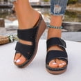 thumbnail image 1 of Xucatan Women's Adjustable Strap Wedge Sandals, Open Toe Platform Mules, Cushioned Comfortable Slip On Slippers for Summer Beach Daily Gift, 1 of 9