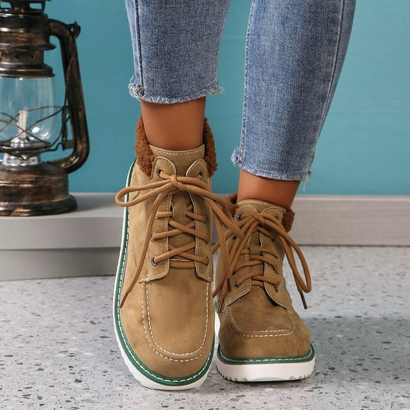 Xucatan Women's Ankle Boots Memory Foam Insole Boots for Women and Non-Slip -up Fall Winter Boots for Women Gift