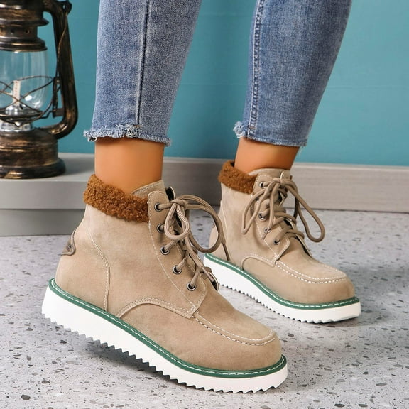 Xucatan Women's Ankle Boots Memory Foam Insole Boots for Women and Non-Slip -up Fall Winter Boots for Women Gift