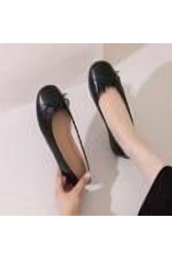 Women's Ballet Flats, Faux Leather Bow Loafers with Round Toe, French Style Slip On Work Shoes, Versatile All Season Casual Footwear Gift